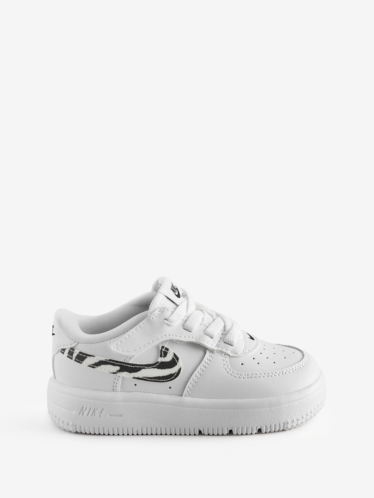 Nike White Zebra Animal Infant Air Force 1 Low Trainers - Image 1 of 1