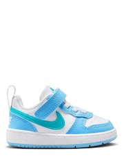 Nike White Energy Blue Infant Court Borough Low Recraft Trainers - Image 1 of 6