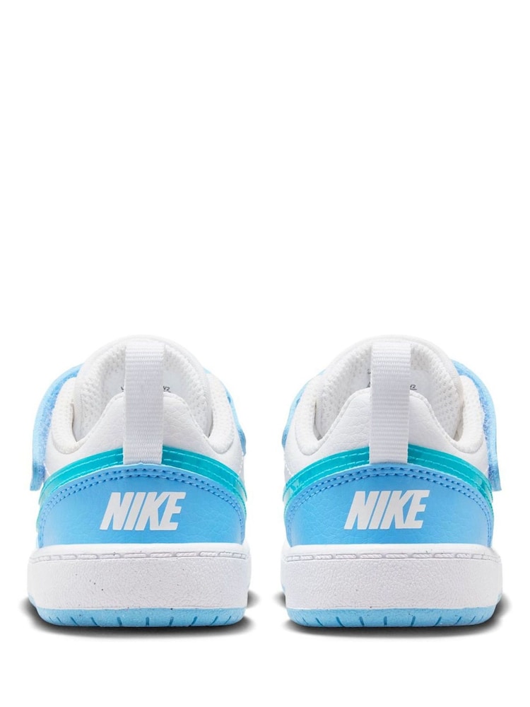 Nike White Energy Blue Infant Court Borough Low Recraft Trainers - Image 2 of 6