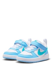 Nike White Energy Blue Infant Court Borough Low Recraft Trainers - Image 3 of 6