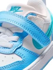 Nike White Energy Blue Infant Court Borough Low Recraft Trainers - Image 5 of 6