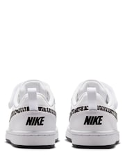 Nike White Zebra Animal Junior Court Borough Low Recraft Trainers - Image 4 of 8