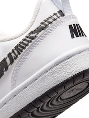Nike White Zebra Animal Junior Court Borough Low Recraft Trainers - Image 7 of 8