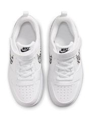 Nike White Zebra Animal Junior Court Borough Low Recraft Trainers - Image 8 of 8