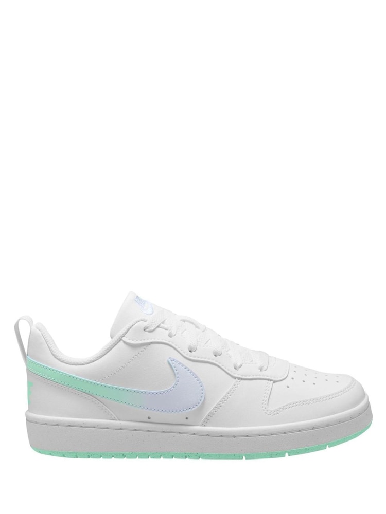 Nike White/Arctic Green Youth Dunk Low Trainers - Image 1 of 4