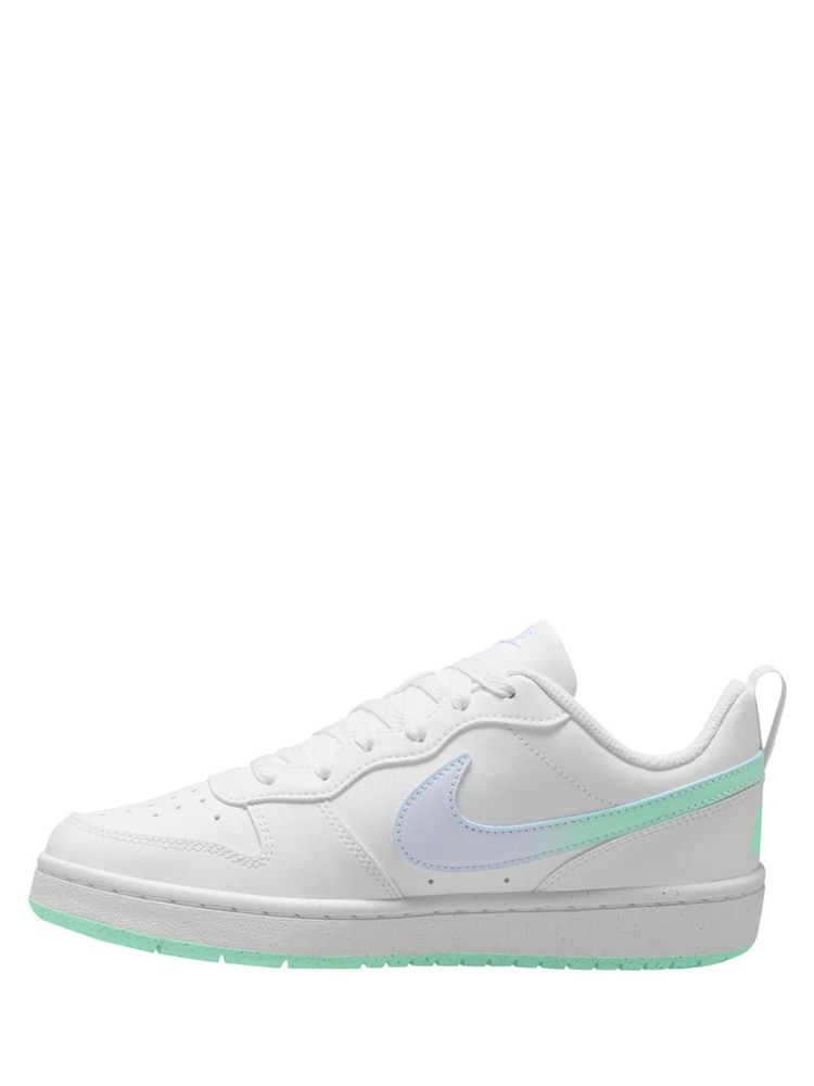 Nike White/Arctic Green Youth Dunk Low Trainers - Image 2 of 4