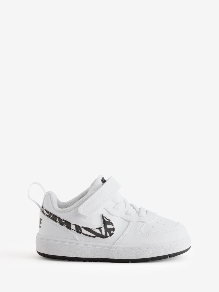 Nike White Zebra Animal Infant Court Borough Low Trainers - Image 1 of 1 Nike White Zebra Animal Infant Court Borough Low Trainers - Image 1 of 1