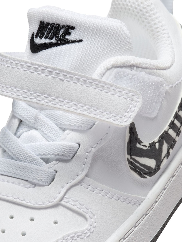 Nike White Zebra Animal Infant Court Borough Low Recraft Trainers - Image 10 of 10