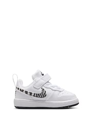 Nike White Zebra Animal Infant Court Borough Low Recraft Trainers - Image 2 of 10