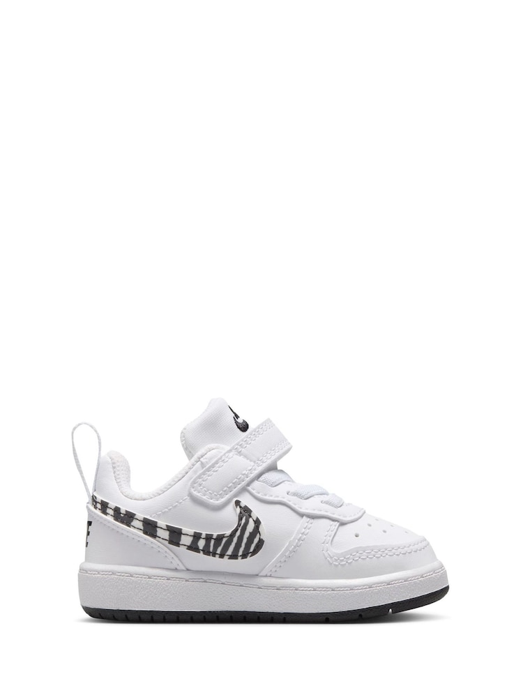 Nike White Zebra Animal Infant Court Borough Low Recraft Trainers - Image 2 of 10