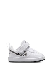 Nike White Zebra Animal Infant Court Borough Low Recraft Trainers - Image 7 of 10