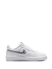 Nike White Zebra Animal Junior Air Force 1 Trainers - Image 3 of 10