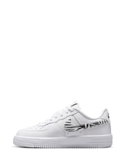 Nike White Zebra Animal Junior Air Force 1 Trainers - Image 4 of 10