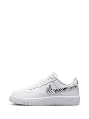 Nike White Zebra Animal Junior Air Force 1 Trainers - Image 5 of 10