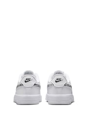 Nike White Zebra Animal Junior Air Force 1 Trainers - Image 8 of 10