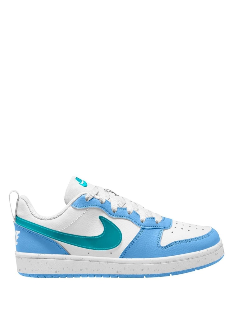 Weiß/Energieblau - Nike Youth Court Borough Niedrige Turnschuhe - Bild 1 von 4