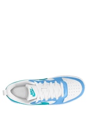 Weiß/Energieblau - Nike Youth Court Borough Niedrige Turnschuhe - Bild 3 von 4