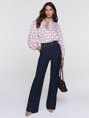 Mint Velvet Red Diamond Striped Jacquard Shirt - Image 2 of 7