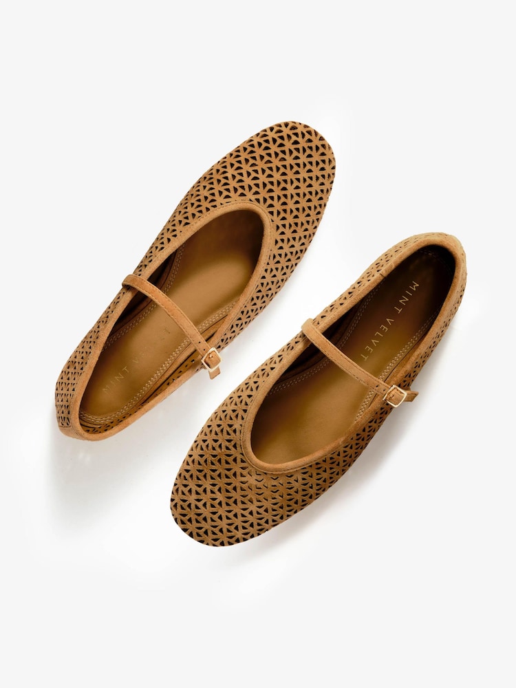 Buy Mint Velvet Brown Tabi Tan Suede Ballet Flat Shoes from Next USA
