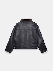 Mint Velvet Black Reversible Aviator Jacket - Image 7 of 9