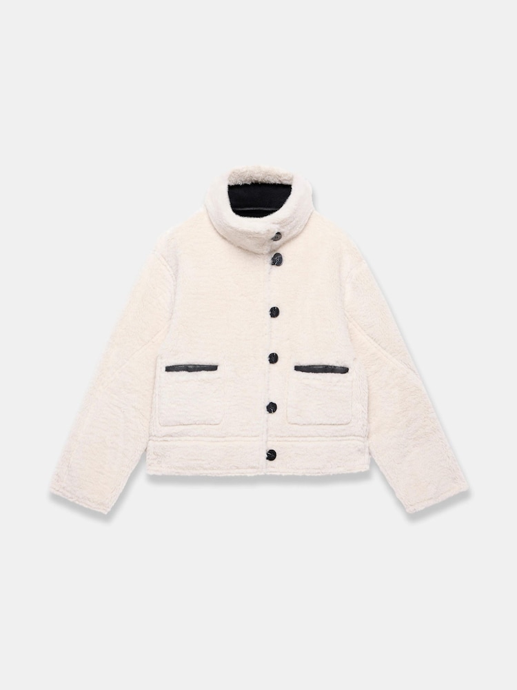 Mint Velvet Black Reversible Aviator Jacket - Image 9 of 9 Mint Velvet Black Reversible Aviator Jacket - Image 9 of 9