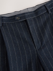 海军 - Tailored Fit Stripe With Wool Suit Trousers - 图片10 / 11