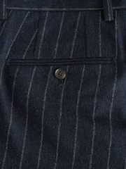 海军 - Tailored Fit Stripe With Wool Suit Trousers - 图片11 / 11