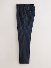 海军 - Tailored Fit Stripe With Wool Suit Trousers - 图片8 / 11