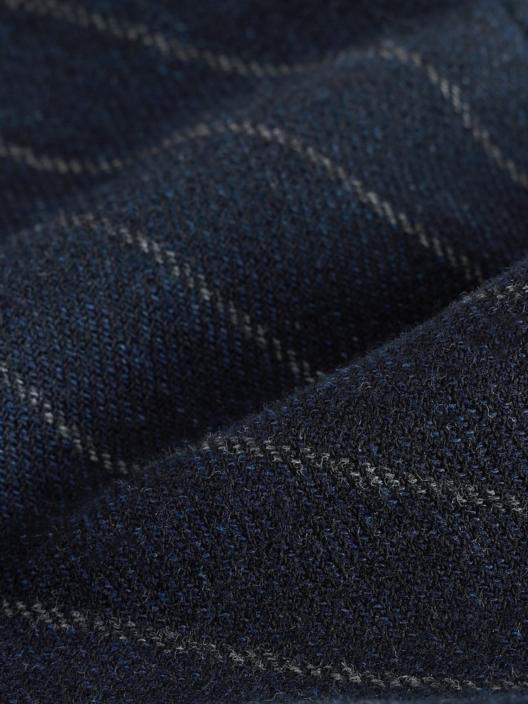 Navy Tailored Fit Stripe With Wool Suit Trousers - Image 9 of 9 Navy Tailored Fit Stripe With Wool Suit Trousers - Image 9 of 9