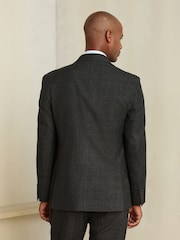 Brown Tailored Fit Wool Blend Check Suit Jacket - Image 3 of 5