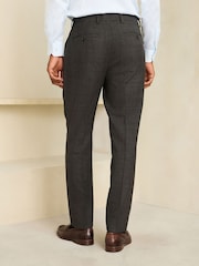 Brown Tailored Fit Wool Blend Check Suit Trousers - Image 3 of 4