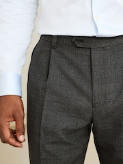 Brown Tailored Fit Wool Blend Check Suit Trousers - Image 4 of 4