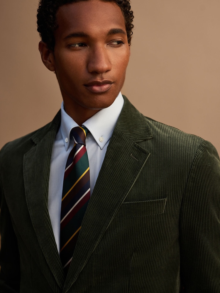Miško žalia - Tailored Fit Corduroy Suit Jacket - 2 paveikslėlis iš 14