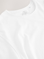 White Lightweight Slub Raw Edge Neck T-Shirt - Image 2 of 3
