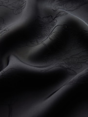 Black Satin Maxi Fringe Detail Sarong - Image 8 of 8