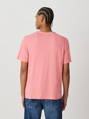 Pink Lightweight Slub Raw Edge Neck T-Shirt - Image 3 of 7