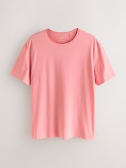 Pink Lightweight Slub Raw Edge Neck T-Shirt - Image 5 of 7