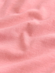 Pink Lightweight Slub Raw Edge Neck T-Shirt - Image 6 of 7