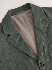 Green Relaxed Fit With Nova Fides Italian Wool Textured Herringbone Suit Jacket - Image 10 of 13