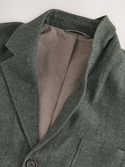 Green Relaxed Fit With Nova Fides Italian Wool Textured Herringbone Suit Jacket - Image 11 of 13