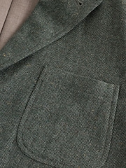 Green Relaxed Fit With Nova Fides Italian Wool Textured Herringbone Suit Jacket - Image 12 of 13