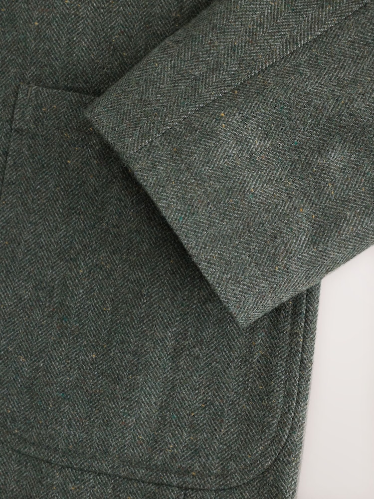 Green Relaxed Fit With Nova Fides Italian Wool Textured Herringbone Suit Jacket - Image 13 of 13 Green Relaxed Fit With Nova Fides Italian Wool Textured Herringbone Suit Jacket - Image 13 of 13