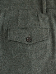 Green Relaxed Fit With Nova Fides Italian Wool Textured Herringbone Suit Trousers - Image 10 of 10