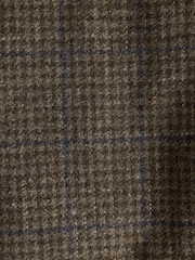 Brown Relaxed Fit Textured Check Suit Jacket With Wool - Image 9 of 12