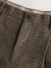 Brown Relaxed Fit Textured Check Suit Trousers With Wool - Image 11 of 11