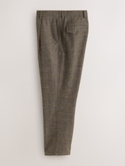 Brown Relaxed Fit Textured Check Suit Trousers With Wool - Image 7 of 11