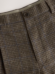 Brown Relaxed Fit Textured Check Suit Trousers With Wool - Image 8 of 11