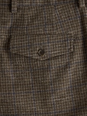 Brown Relaxed Fit Textured Check Suit Trousers With Wool - Image 9 of 11
