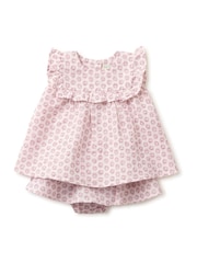 Benetton Pink Benetton Printed Linen Blend Top & Bottoms Set - Image 1 of 3