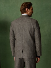 Brown Relaxed Fit With Wool Textured Suit Jacket - Image 3 of 6